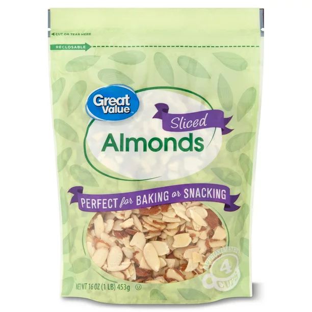Great Value Sliced Almonds, 16 oz - Walmart.com | Walmart (US)
