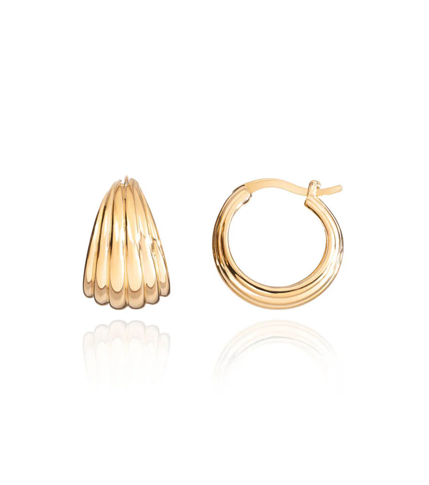 Ribbed Hoops (Gold) | Abbott Lyon