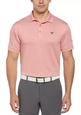 Callaway Golf Men's Pro Spin Fine Line Short Sleeve Golf Polo Shirt, Coral | Belk
