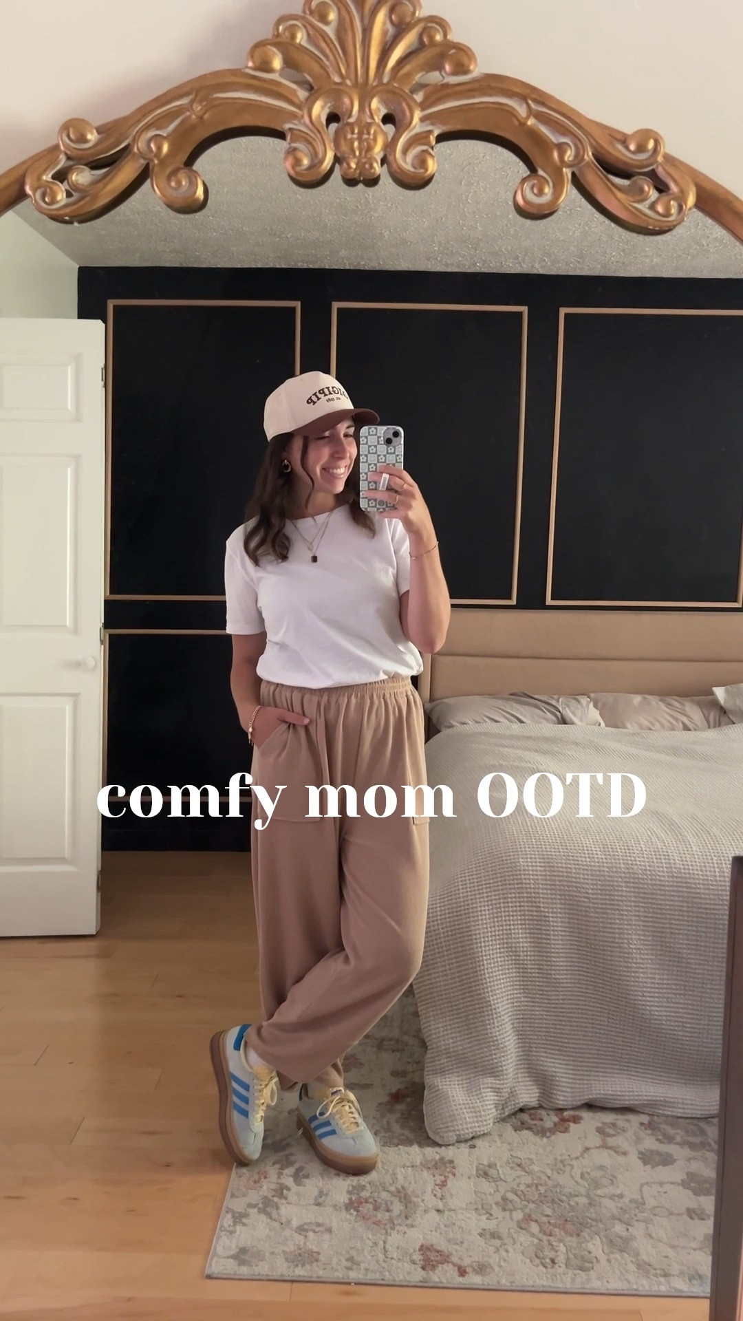 Spring, neutral comfy-cute mom ootd!
Perfect toddler-chasing outfit!

Amazon stretchy pants + back white tee +  adidas gazelles blue/yellow + Gigi pip trucker hat 

#LTKFindsUnder50 #LTKStyleTip #LTKWatchNow