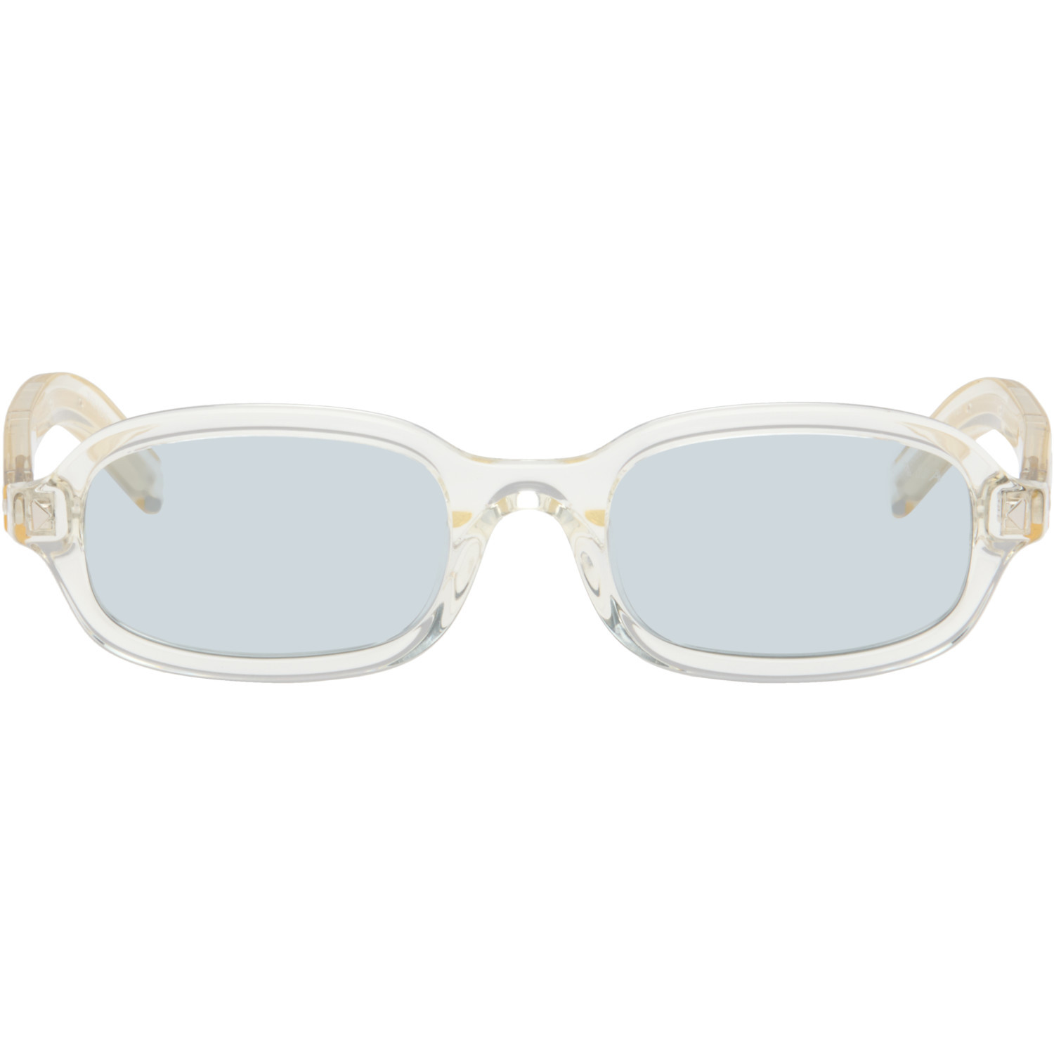 Prada Eyewear Transparent Iconic Metal Plaque Sunglasses | SSENSE