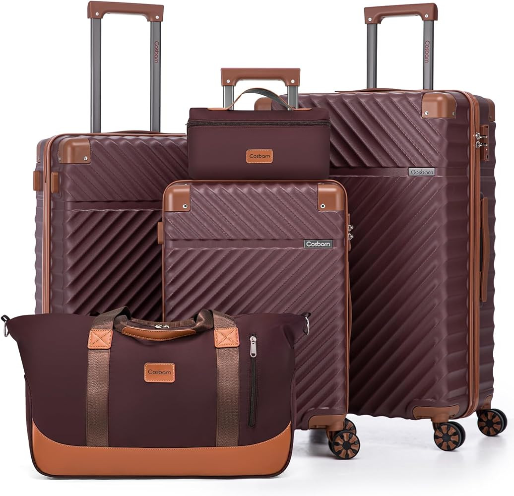 Luggage Sets 5 Piece with TSA Lock Spinner Wheels, Unisex Hard Case ABS Suitcase Set, Hardshell L... | Amazon (US)