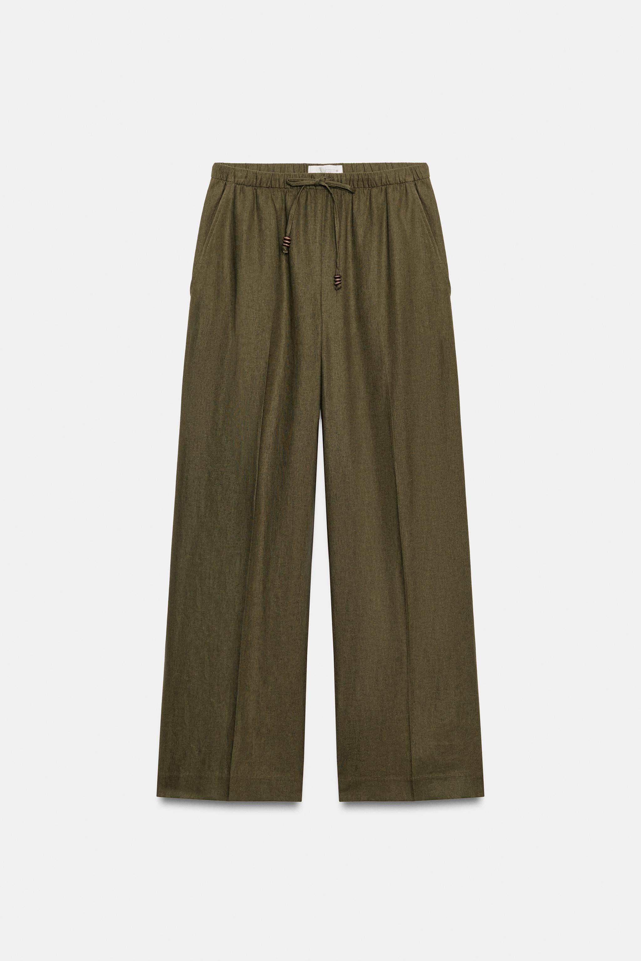 STRAIGHT LINEN BLEND TROUSERS | Zara US