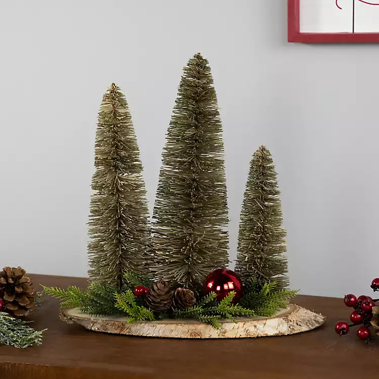 Trio of Bottle Brush Trees Christmas Decoration | Kirklands