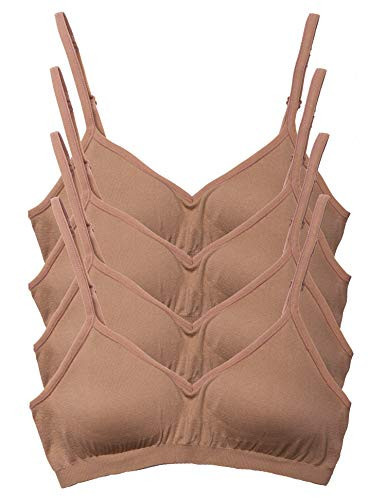Kalon Women’s 4 Pack Demi Padded Bralette Wireless Comfortable Bra (XX-Large, 4PK Dark Beige) | Amazon (US)