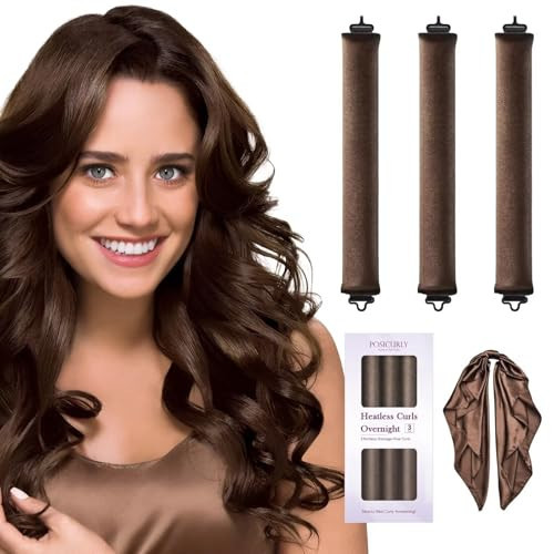 Heatless Hair Curler Overnight Curls-3 Pcs No Heat Curling Blowout Rod to Sleep In,Hair Rollers with Satin Scarf | Amazon (US)