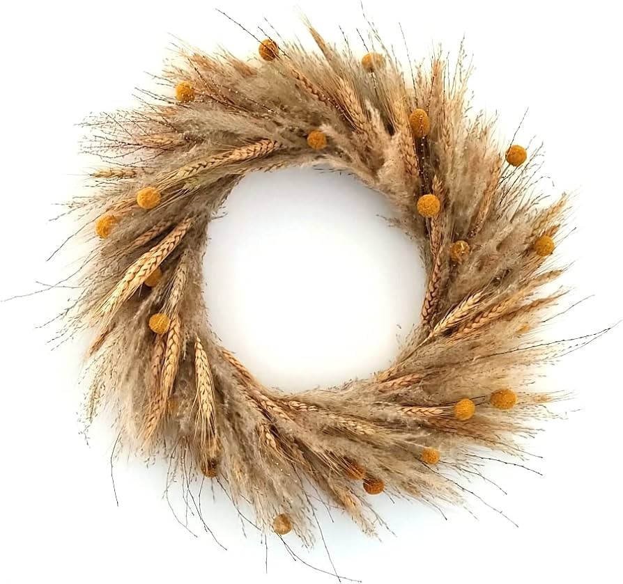 Rustic Dried Nature Flower Big Herb Wreath 18’’, Christmas Wreath Wall Hanging Decoration, Na... | Amazon (US)