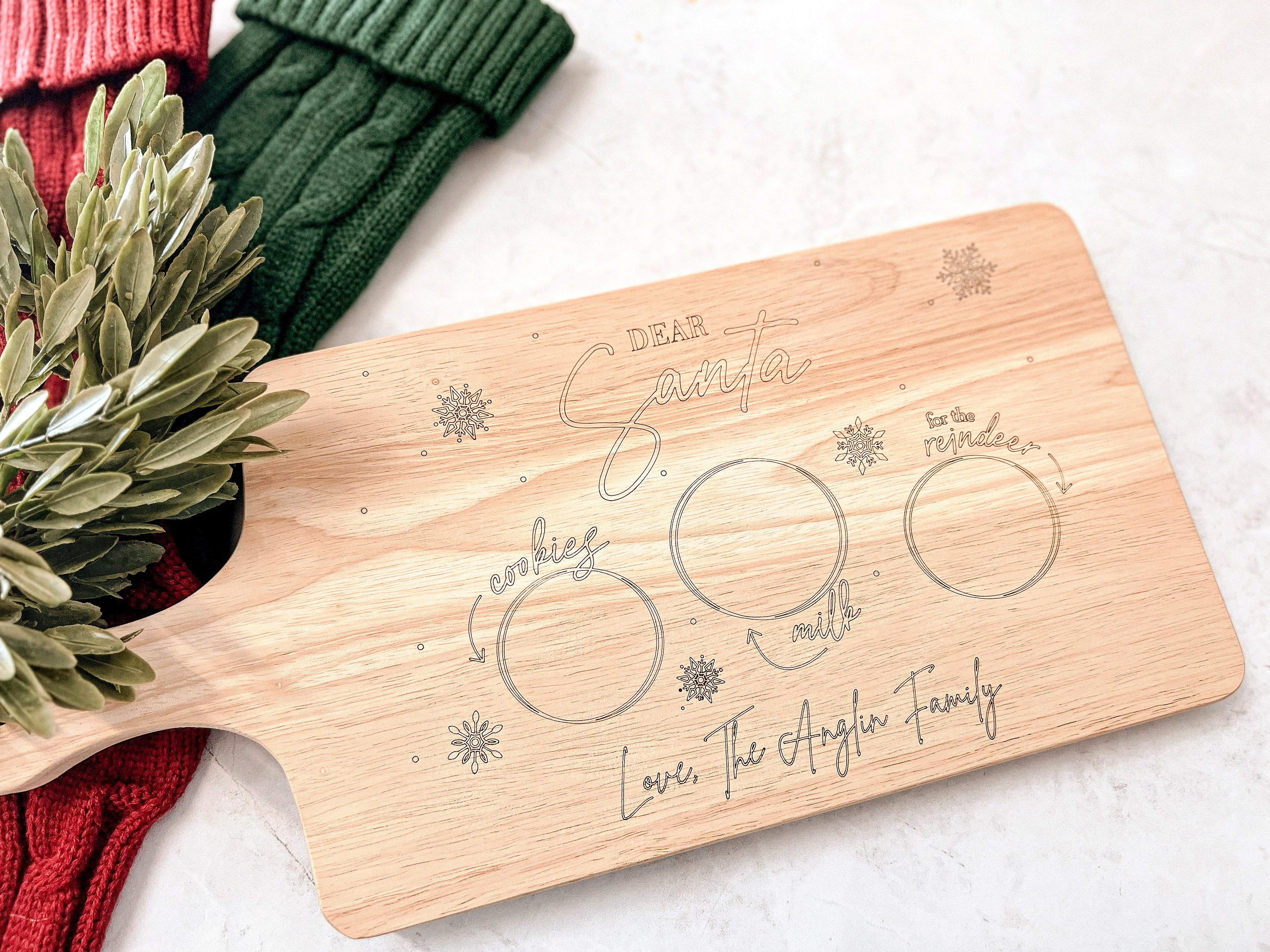 Custom Engraved Santa Tray Board | Home Bound Custom Decor