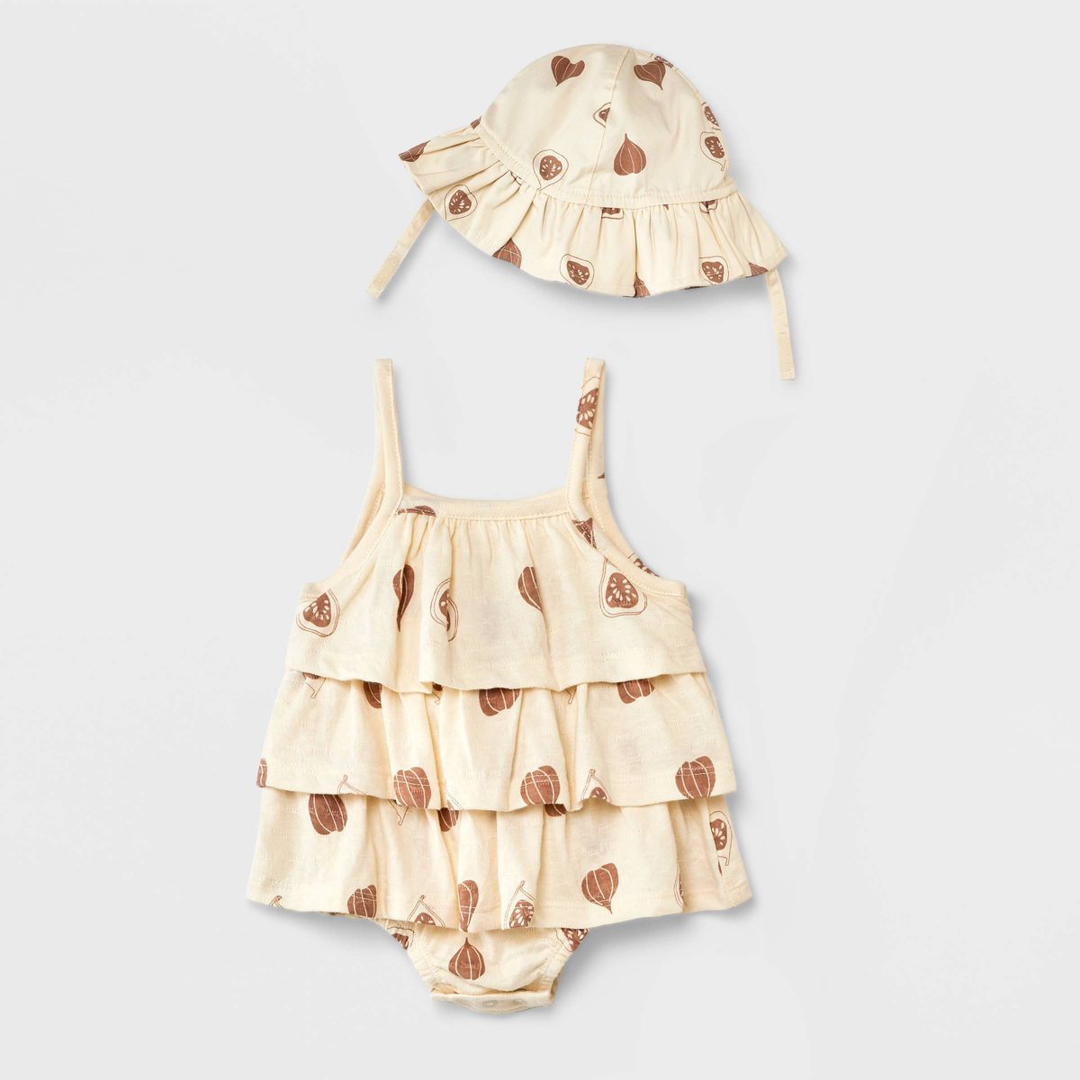 Grayson Mini Baby Girls' Romper with Hat - Off-White | Target