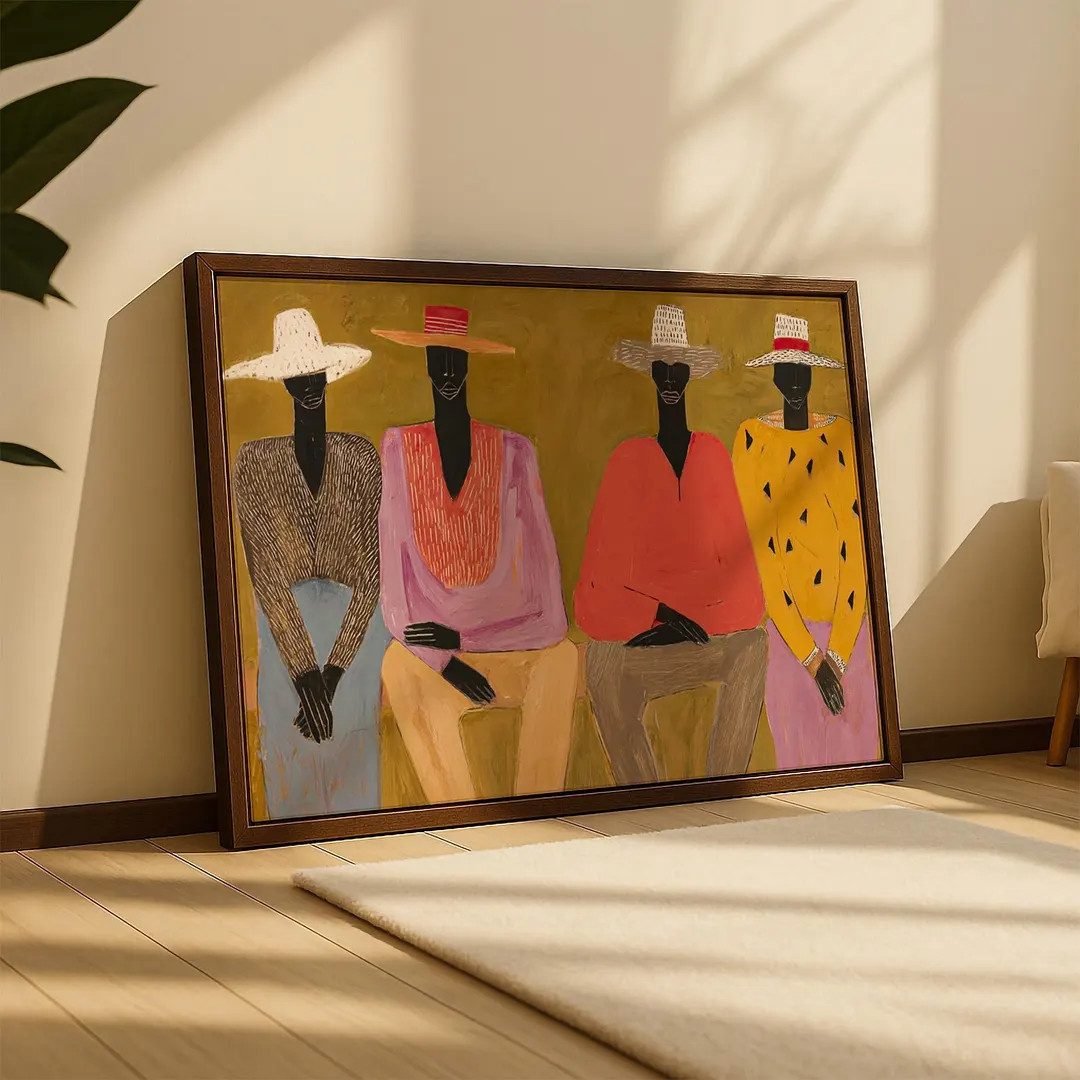Afrocentric Boho Art Print: Earthy Tone Mid-century Modern Wall Decor - Etsy | Etsy (US)