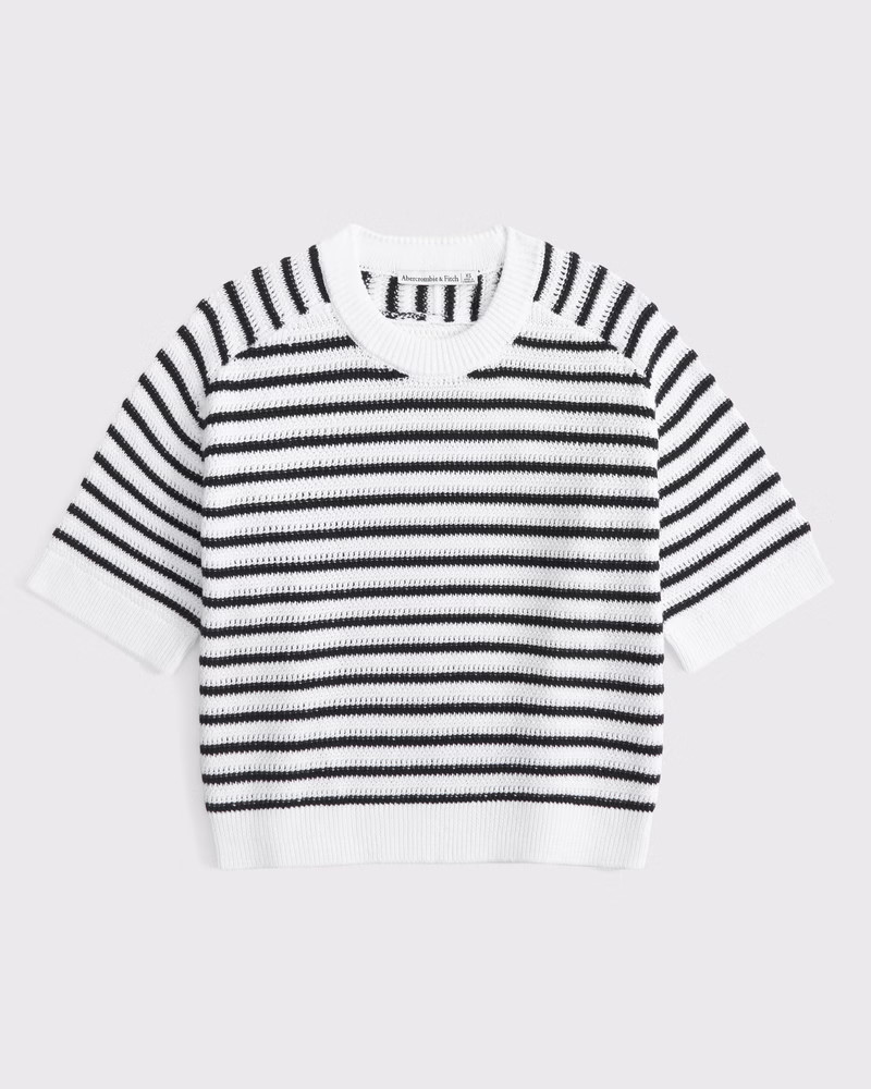 The A&F Madeline Textural Crew Sweater Tee | Abercrombie & Fitch (US)