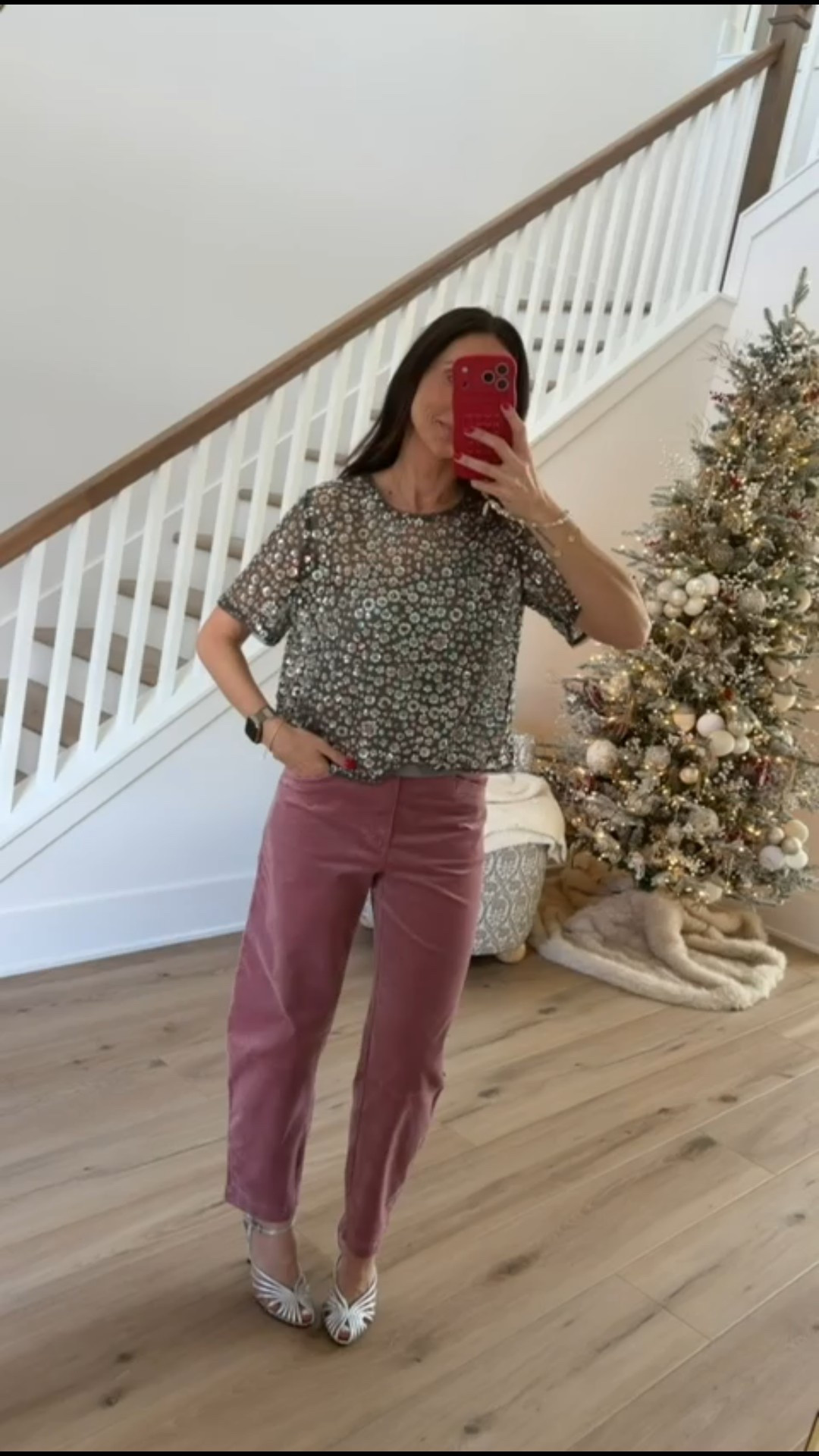 Sequin top and pink barrel pants, both on sale, both 60% off!!!

pink pants outfit, velvet pants, holiday chic outfit, festive style, new year's eve outfit, annabrstyle.

#LTKSaleAlert #LTKHoliday #LTKFindsUnder100
