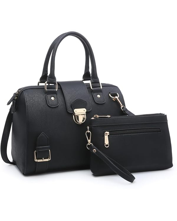 Dasein Women Barrel Handbags Fashion Satchel Bags Top Handle Shoulder Purses Vegan Leather Work T... | Amazon (US)