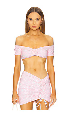 Bananhot Stefan Top in Peach Polka from Revolve.com | Revolve Clothing (Global)