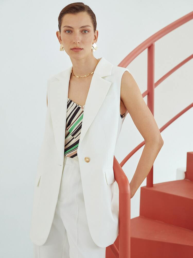 MOTF PREMIUM SLEEVELESS BLAZER VEST | SHEIN