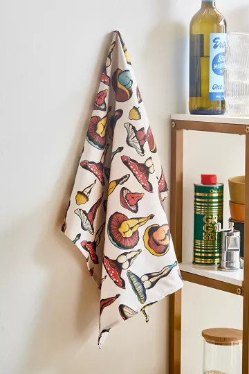 Slowtide X Cecilia Granata Sexy Mushrooms Kitchen Towel | Urban Outfitters (US and RoW)