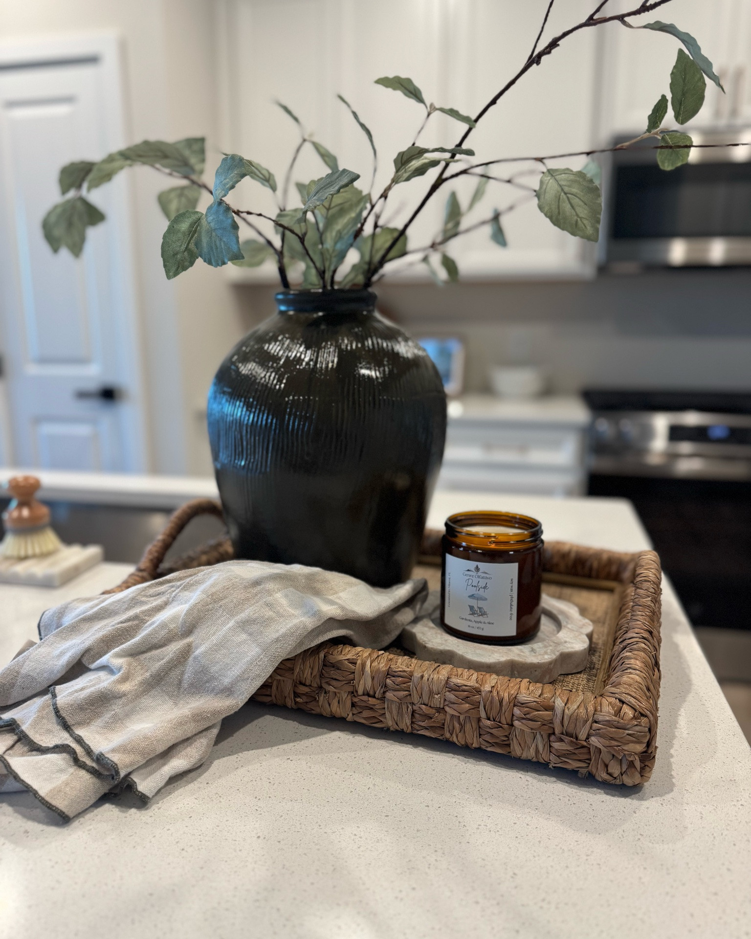 Kitchen decor, vase, tea towel, candle dish, charcoal vase, tall vase, Amazon Alexa, frame Alexa, hydrangeas, salt and pepper grinders, espresso, cookbook holder, wood riser

#LTKmorningroutine #LTKHome #LTKSaleAlert
