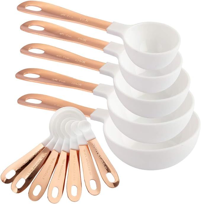 Cook with Color 12 PC Measuring Cups Set and Measuring Spoon Set- Copper Coated Stainless Steel H... | Amazon (US)