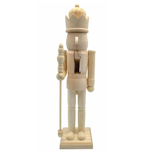 Luxshiny Wood Nutcracker Wood Unpainted Nutcracker Figurine Wooden Nutcracker DIY Craft Wood Nutcracker Decor | Amazon (US)