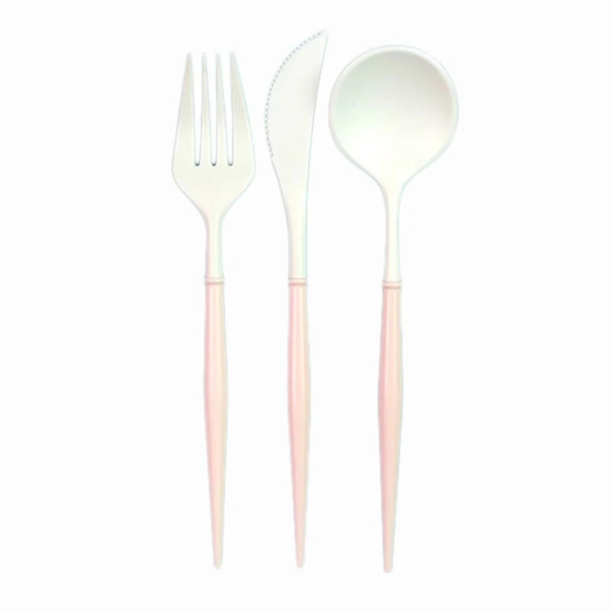 White And Blush Pink 24pc Bella Assorted Cutlery Set | Ellie and Piper