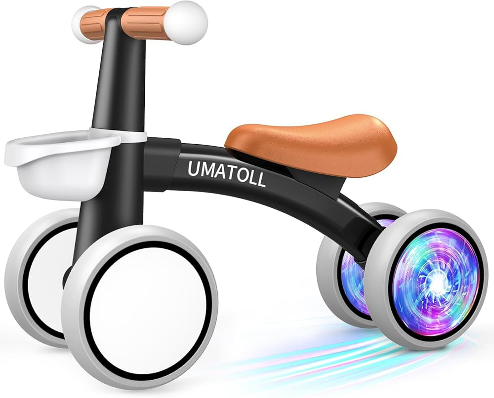 Umatoll Colorful Lighting Baby Balance Bike Toys for 1 Year Old Boys Gifts, Adjustable Seat Baby ... | Amazon (US)