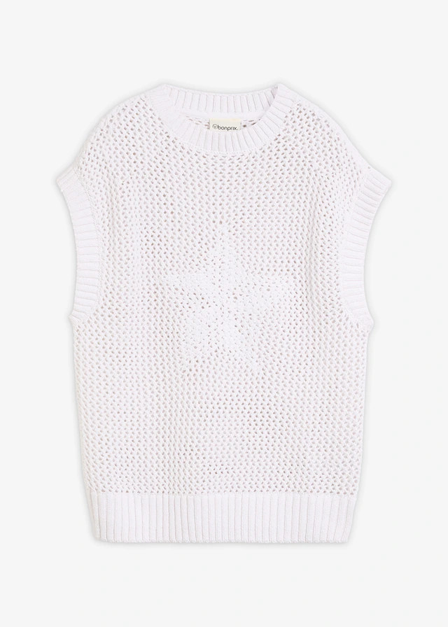 Gebreid shirt van puur katoen wit | Bonprix NL (Influencer)