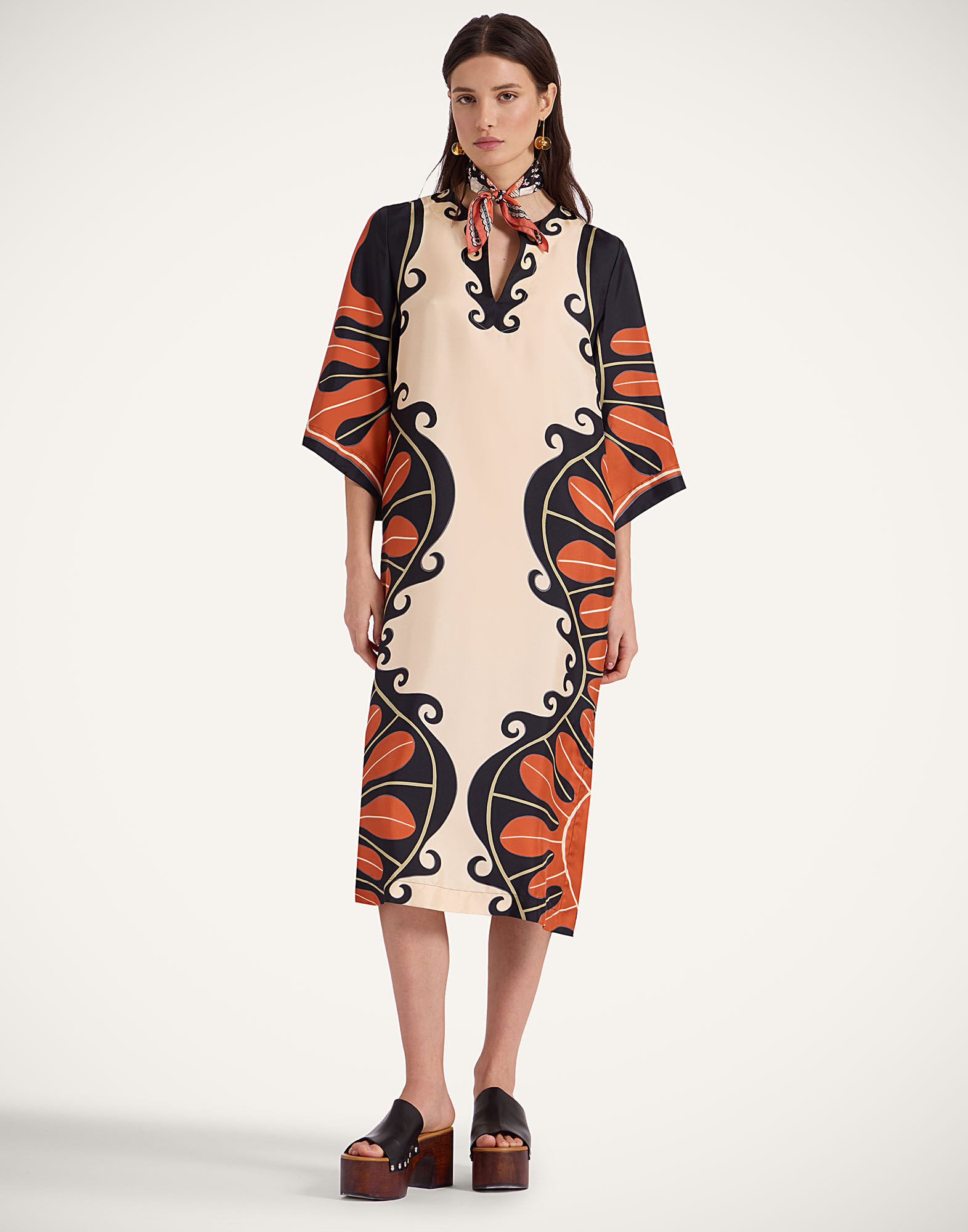 The Kaftan in Pacific Placée Dark Orange for Women | La DoubleJ | La DoubleJ