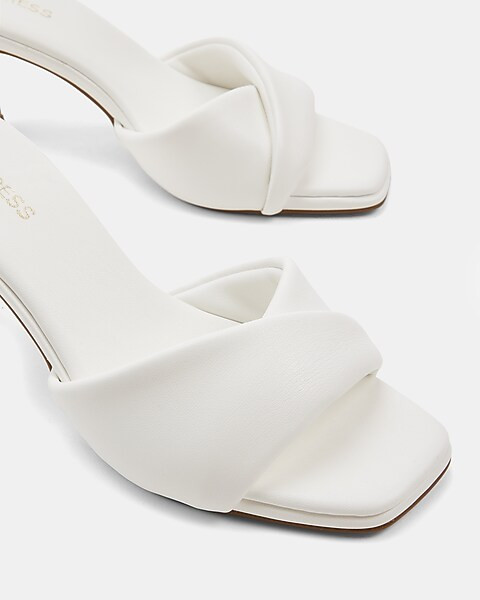 Wrap Band Square Toe Mid Heeled Sandals | Express