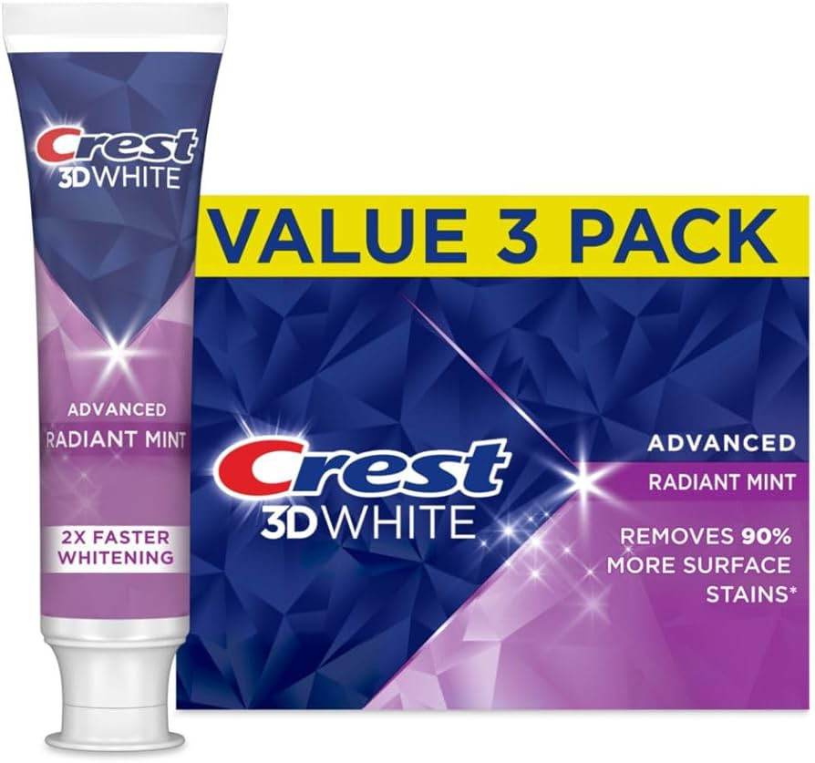 Crest 3D White Advanced Teeth Whitening Toothpaste, Crest 3D White Brilliance Toothpaste, Radiant... | Amazon (US)