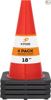 Click for more info about Xpose Safety 18 Inch Orange Traffic Cones, Multipurpose PVC Plastic Safety Cone for Parking, Socc...