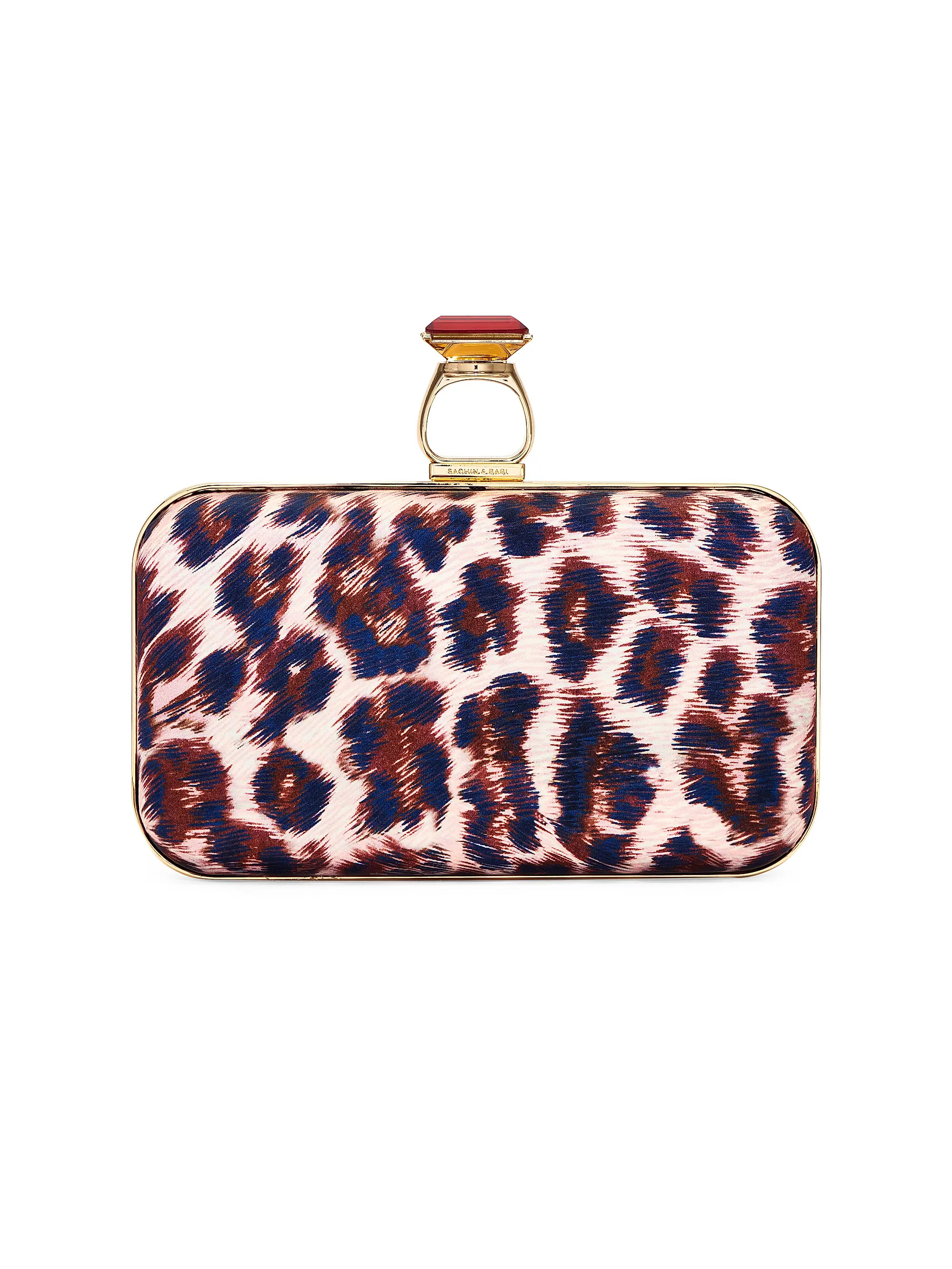 On The Rocks Leopard Satin Clutch | Saks Fifth Avenue