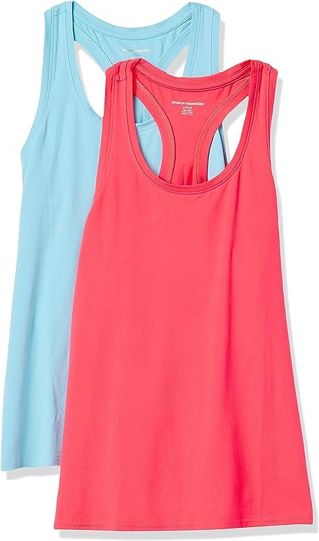 Amazon Essentials Women's Tech Stretch Relaxed-Fit Racerback Tank Top, Pack of 2 | Amazon (US)