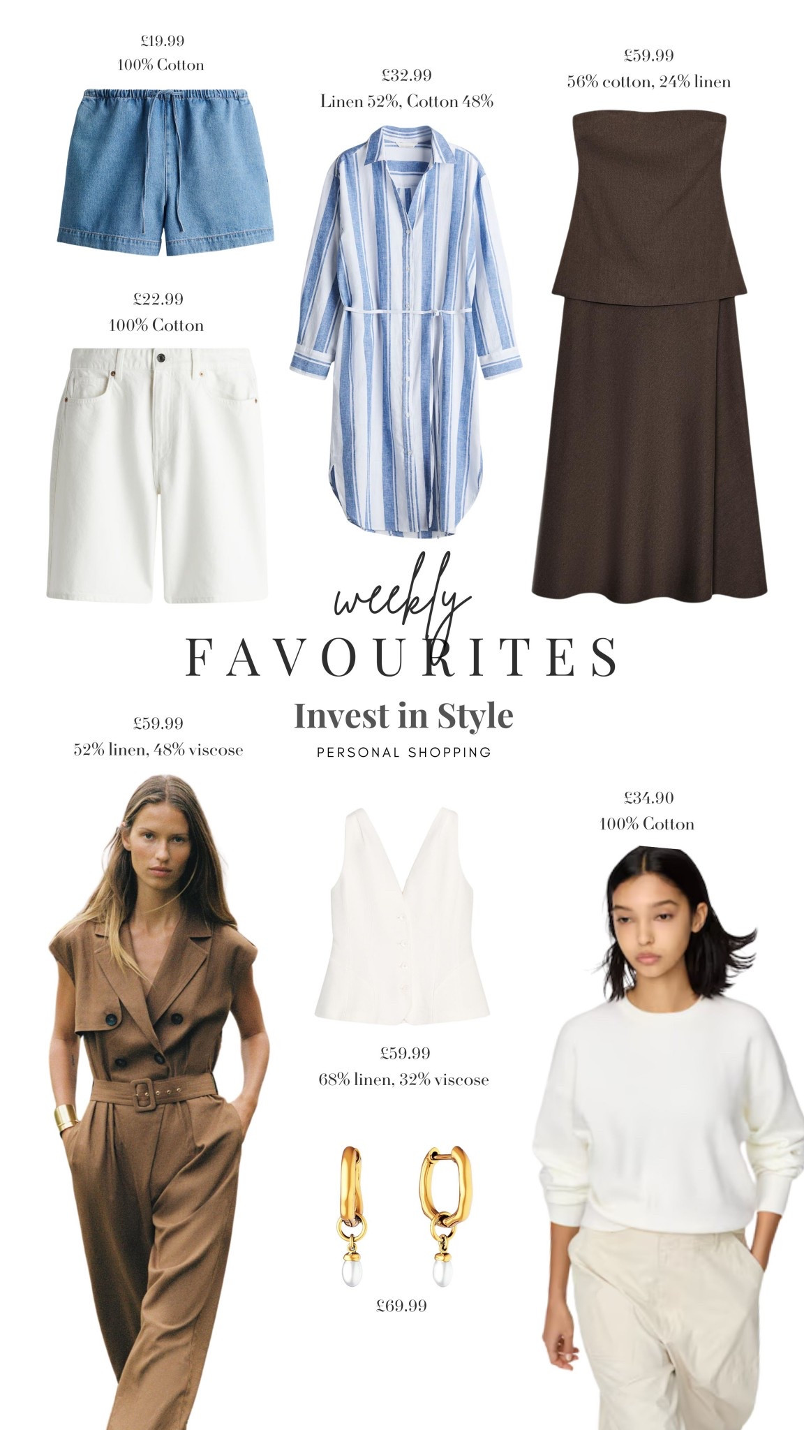 Weekly favourites ✨

Use code CLARE25 for 25% off Abbott Lyon jewellery. 

Zara, Uniqlo, H&M, denim shorts, white denim, beach dress, holiday outfit, holiday style, summer outfit, jumpsuit, den shorts

#LTKsummer #LTKspring #LTKuk