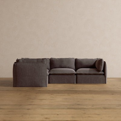 Anabei Modular Washable 4-Seater Corner Sofa Sectional | Memorix+ Seat & Contour Pillow Caviar | Target