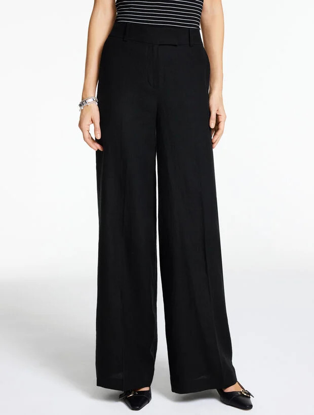 Classic Linen Wide Leg Pants | Talbots