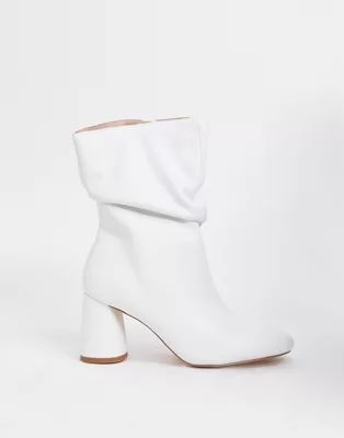 Public Desire Marshmallow slouch boots in white | ASOS (Global)