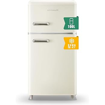 DEMULLER 3.5 CU.FT Mini Fridge with Freezer Compact Retro Refrigerator Dual Door Handles 7 Temp A... | Amazon (US)