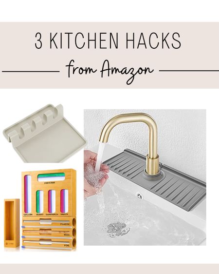 Three quick Amazon kitchen finds that will help your kitchen stay cleaned and more organized! 

#kitchenhacks #amazonfinds