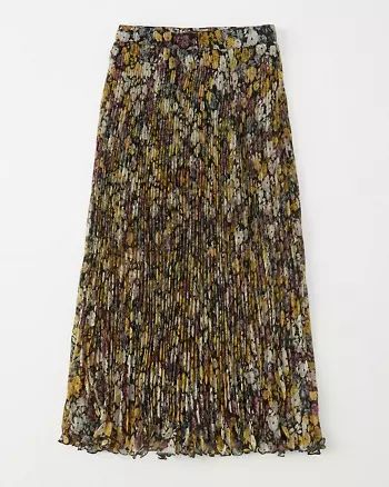 Pleated Midi Skirt | Abercrombie & Fitch US & UK