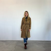 Vintage Suede Effect Jacket/Vintage Women's Trench Faux Coat | Etsy (US)