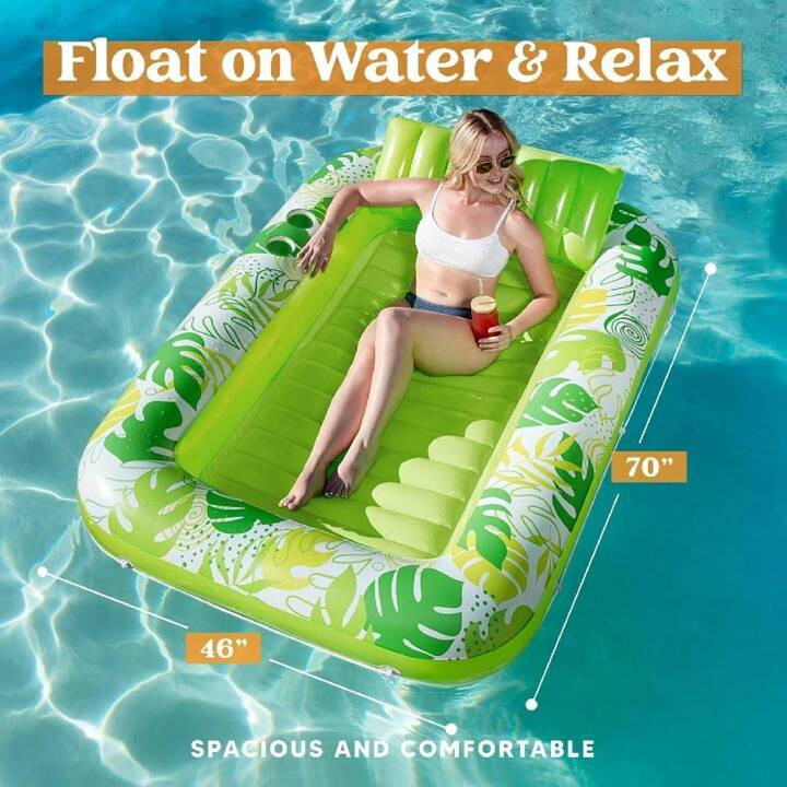 Syncfun 70" X 46" Swimming Pool Floating Hammock Lounger, Water Inflatable Float Bed Inflatable T... | SHEIN