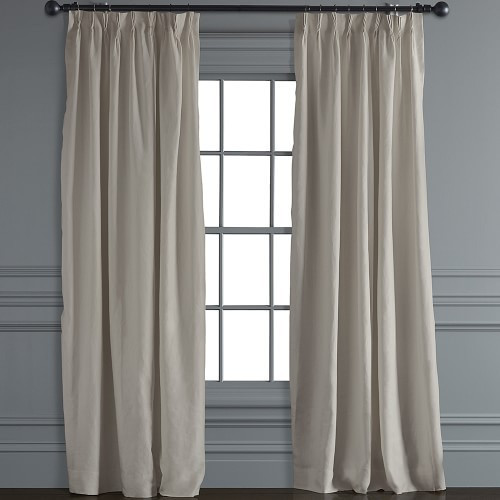 Belgian Linen Pinch Pleat Drape, 124"", Natural | Williams-Sonoma