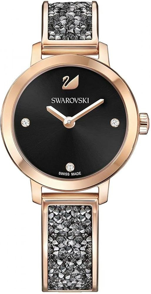 Swarovski Cosmic Rock Watch 5376068 Black dial Rose Gold Tone | Amazon (US)