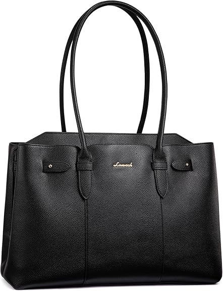 LOVEVOOK Laptop Tote Bag for Women, 15.6 Inch Waterproof Leather Computer Work Purse with Zipper ... | Amazon (US)