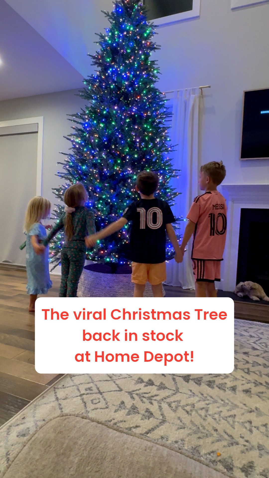 The viral Christmas tree is back in stock at Home Depot! The twinkle lights are mg favorite but the kids love the colorful lights!

#LTKFamily #LTKSeasonal #LTKHome