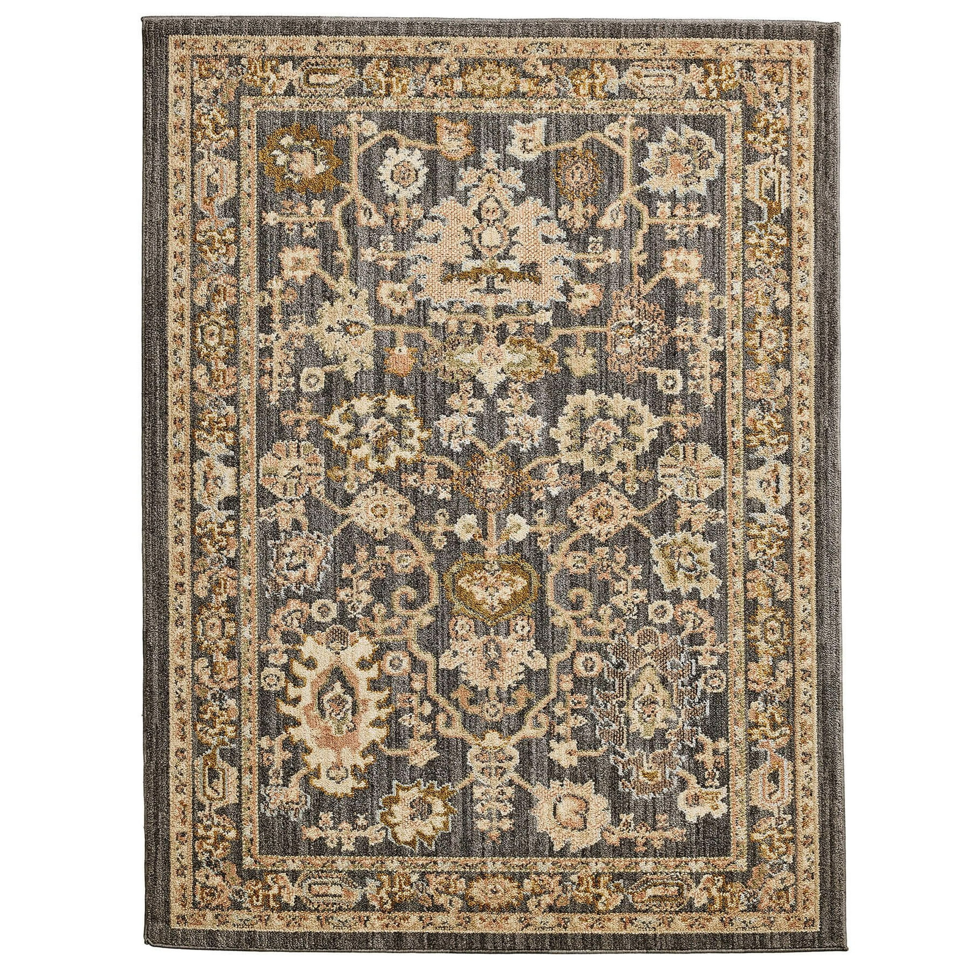 Better Homes and Garden Modern Oushak Low Pile Stain and Fade Resistant Indoor Area Rug, Gray, 7'... | Walmart (US)