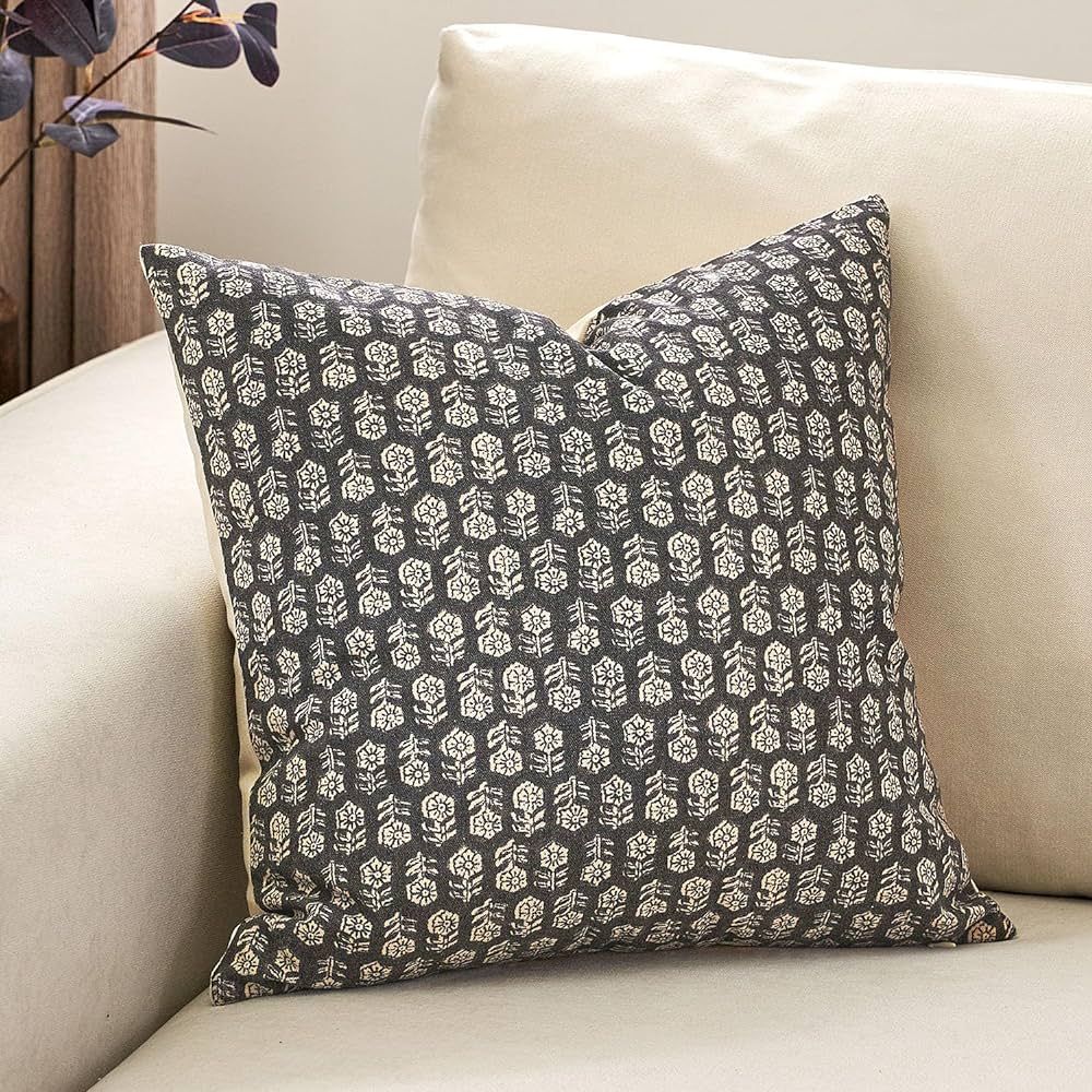 DOMVITUS 24x24 Pillow Covers, Floral Pillow Covers, Couch Pillows for Living Room, Decorative Far... | Amazon (US)