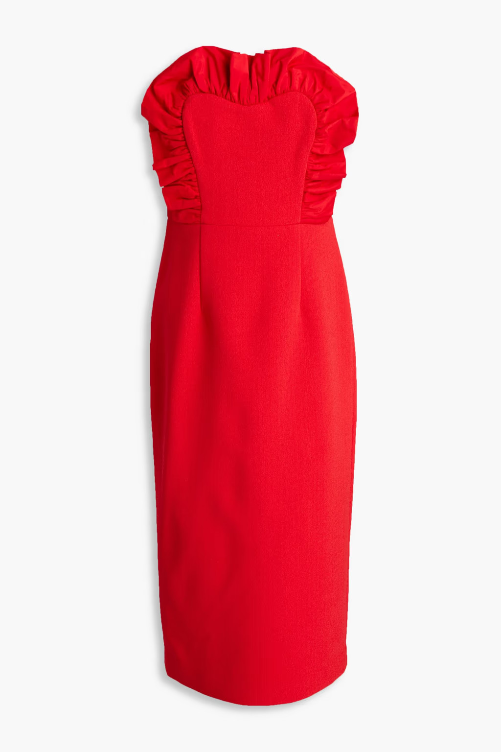 Strapless ruffle-trimmed crepe midi dress | The Outnet (UK and Europe)