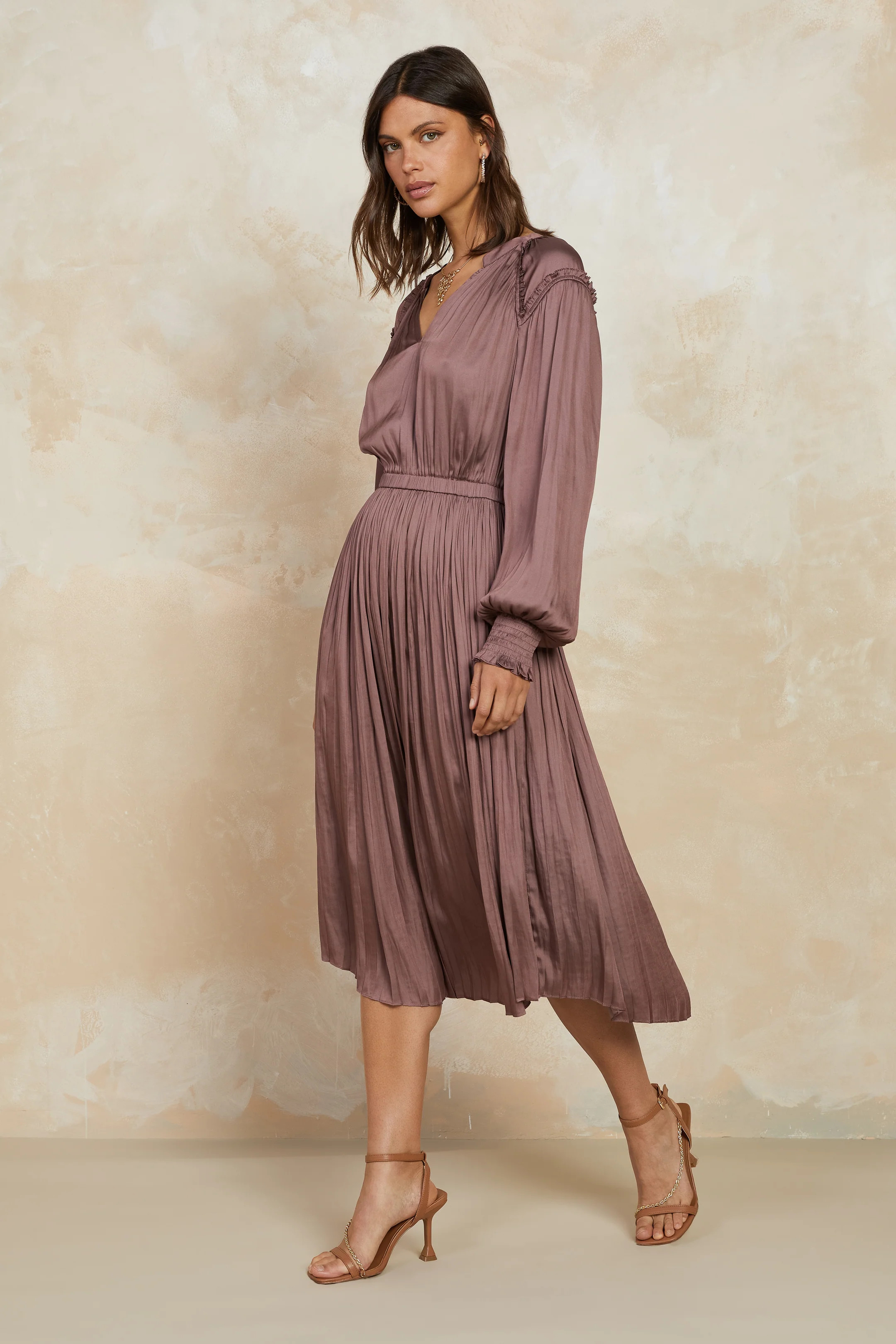 Smocked Cuff Midi Dress | Current Air