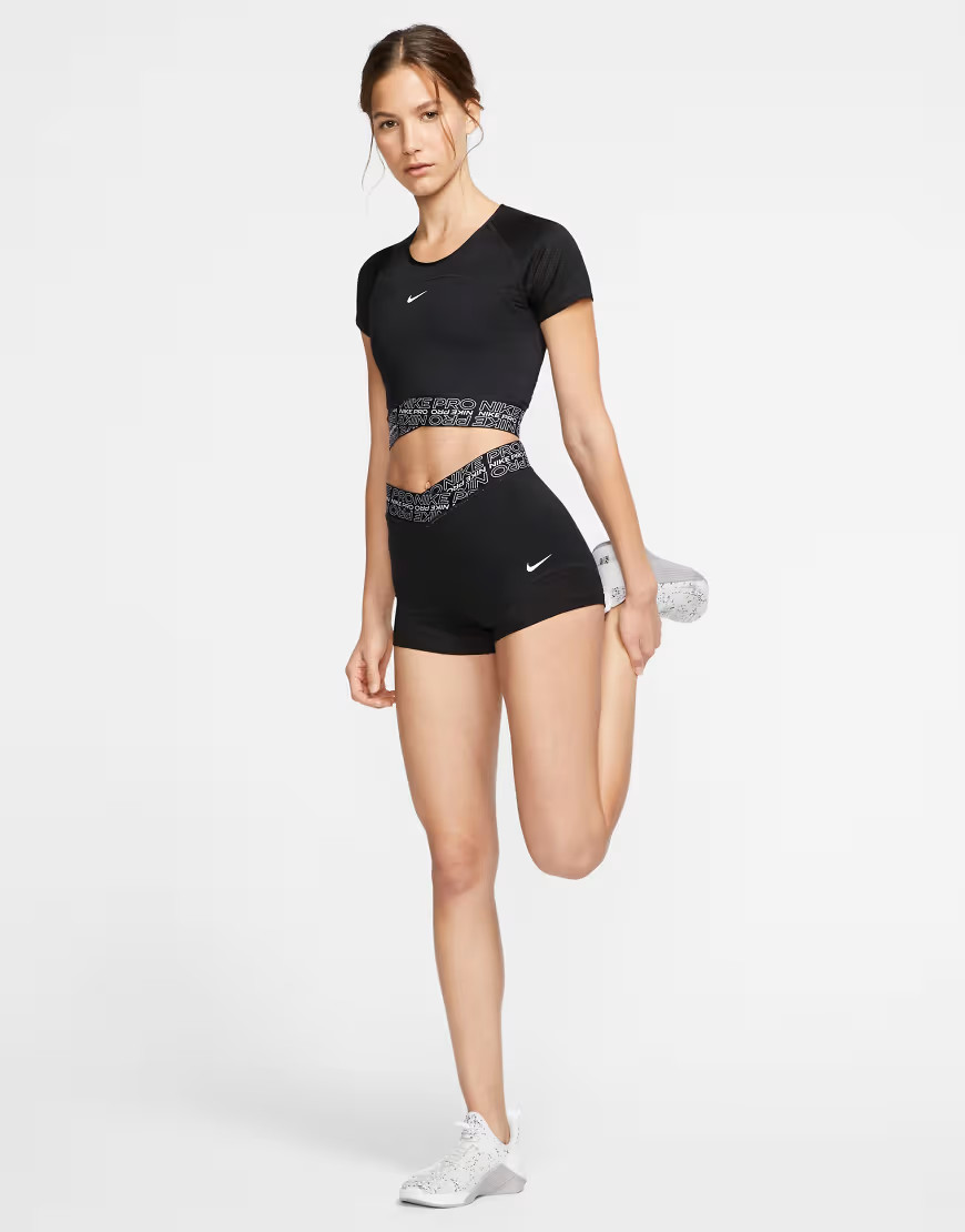Nike Pro Training 3 inch shorts with mesh inserts in black | ASOS (Global)